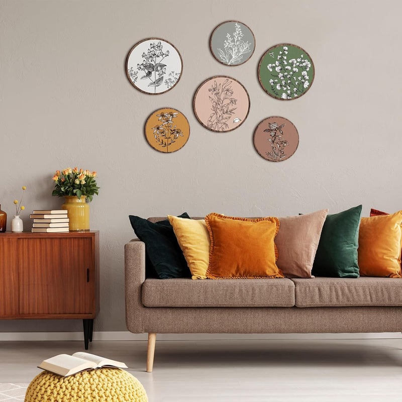 Barydat 6 Pieces Boho Plant Wall Art Decor Wooden Boho Farmhouse Rustic Bohemian Wall Hanging for Bedroom Living Room Office (Retro,8 Inch, 10 Inch) - Image 3